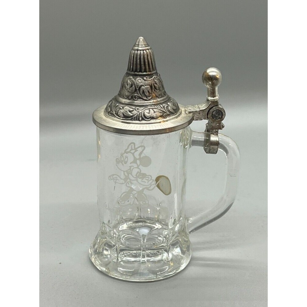 Minnie Mouse Disney World Bockling Germany Stein W/Lid Shot Glass Collectible